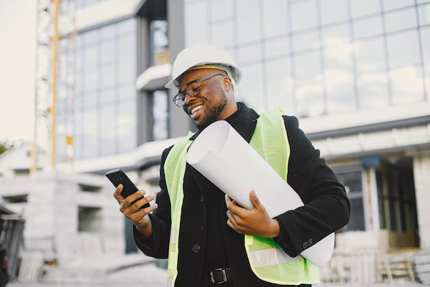 Construction Man on building site
