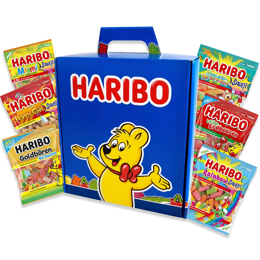 Haribo sweet packets including yellow bear