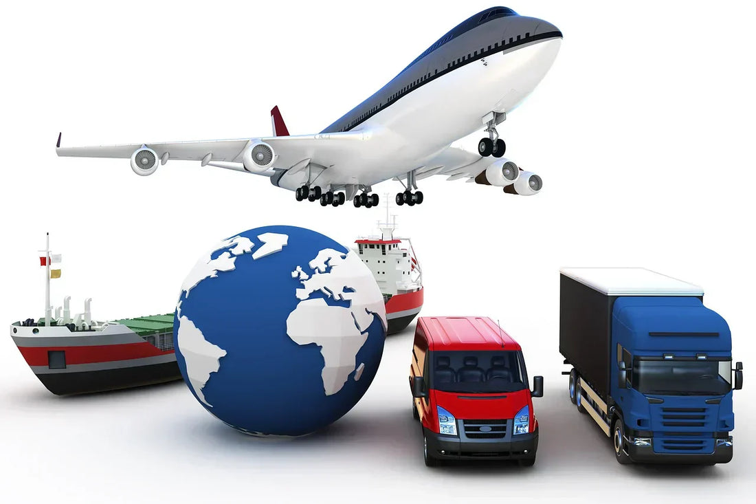 Plane Ship and Lorry AroundA Globe