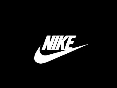 Black background with white tick and NIKE in letters 