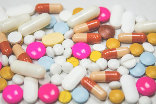 Prescription Pills Spread Out with different colors 