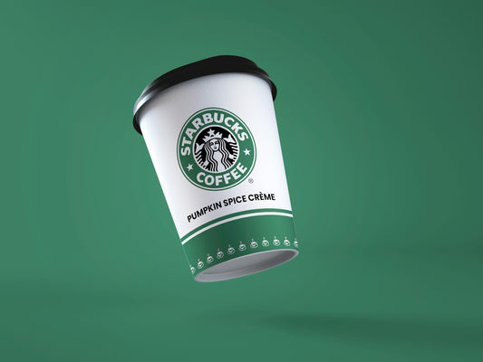 White Coffee Cup With Green Background 