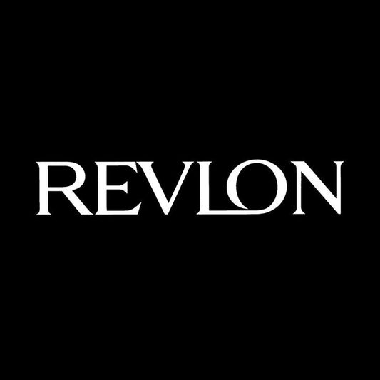 Revlon white text on black background 